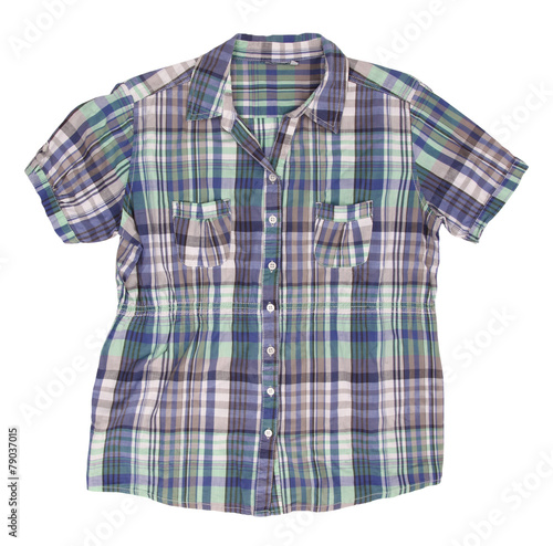 Women's plaid shirt with short sleeves