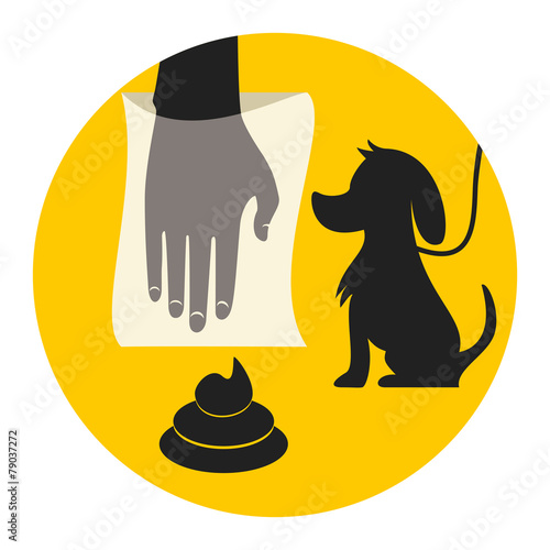 Clean up after your dog, abstract signal, vector