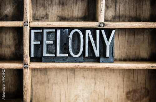 Felony Concept Metal Letterpress Word in Drawer © enterlinedesign