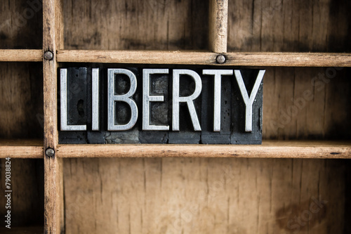 Liberty Concept Metal Letterpress Word in Drawer