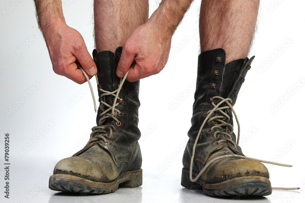 old boots with legs