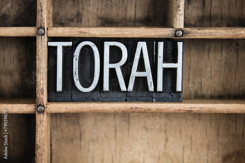 Torah Concept Metal Letterpress Word in Drawer photo