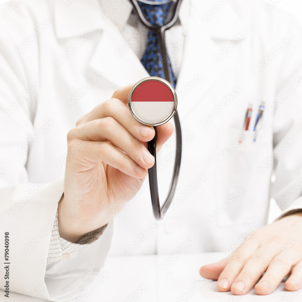 Doctor holding stethoscope with flag series - Monaco Doctor holding stethoscope with flag series - Monaco