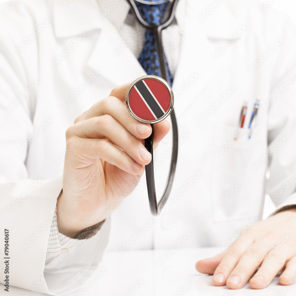 Doctor holding stethoscope with flag series - Trinidad and Tobag Doctor holding stethoscope with flag series - Trinidad and Tobag