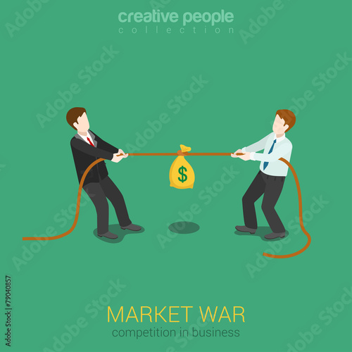 Business competition marketing war flat 3d web isometric concept