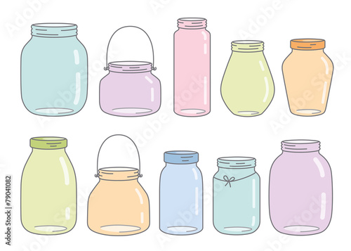 Vector colorful glass jars
