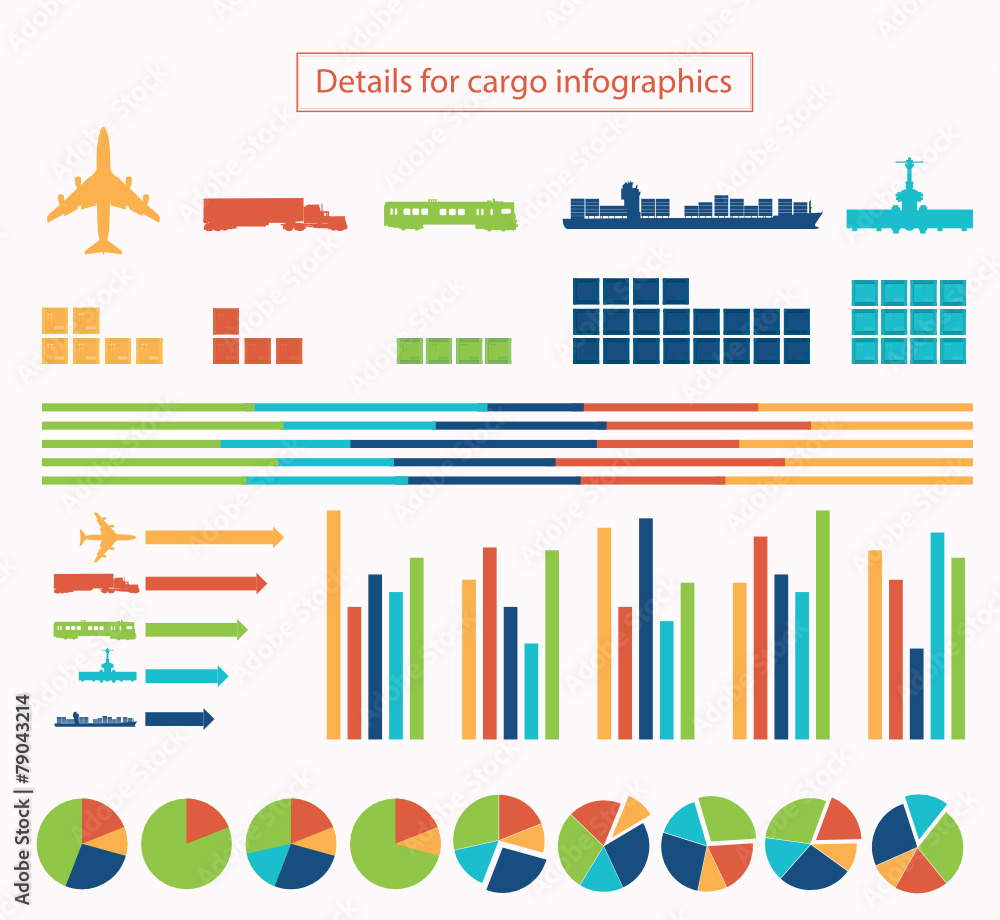 Details for cargo infographic vector illustration Details for cargo infographic vector illustration