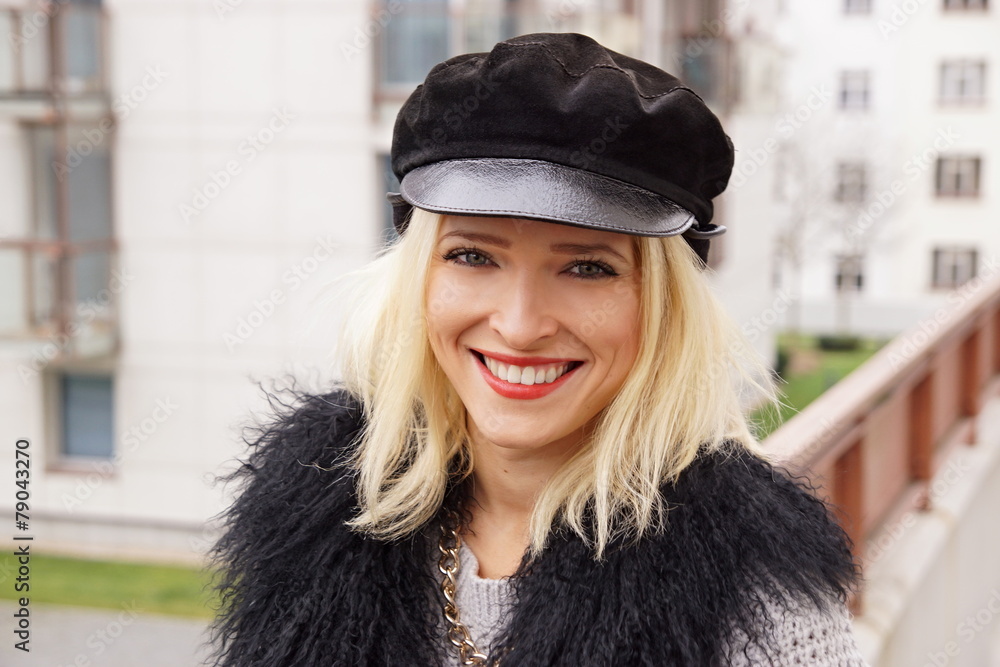 Portrait of young attractive smiling woman outdoor Portrait of young attractive smiling woman outdoor