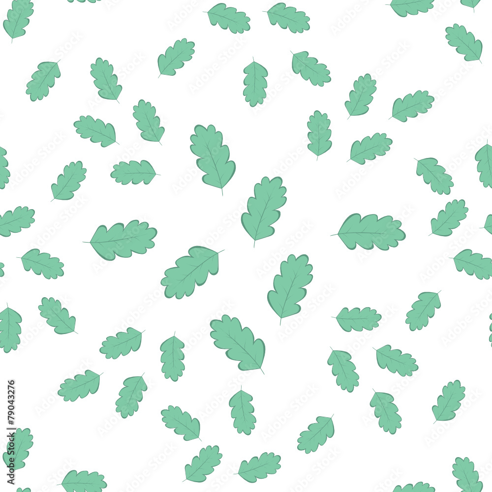 seamless pattern with oak leaves Vector illustration