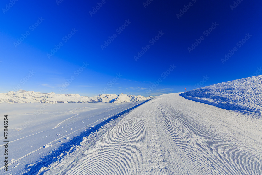 Ski run, 4 Valley Swiss Alps Ski run, 4 Valley Swiss Alps