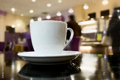Side view of cup of coffee