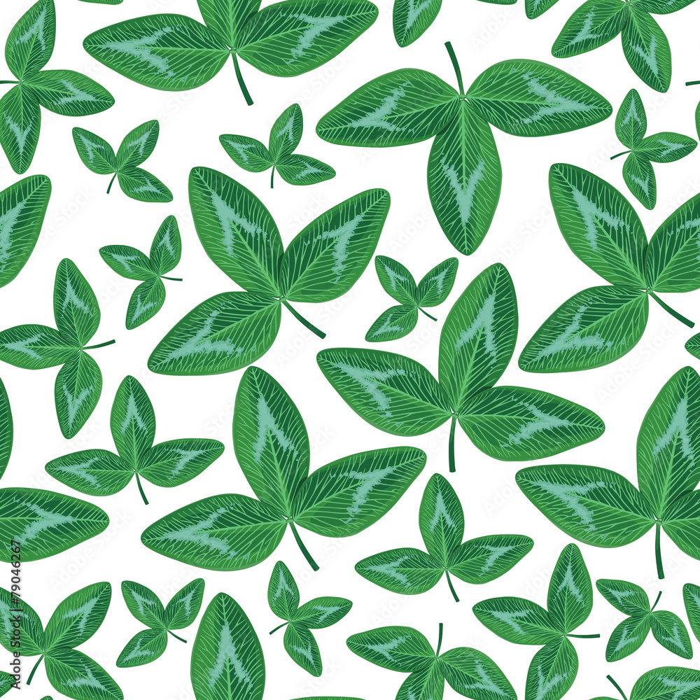 Clovers green leaves seamless pattern Clovers green leaves seamless pattern