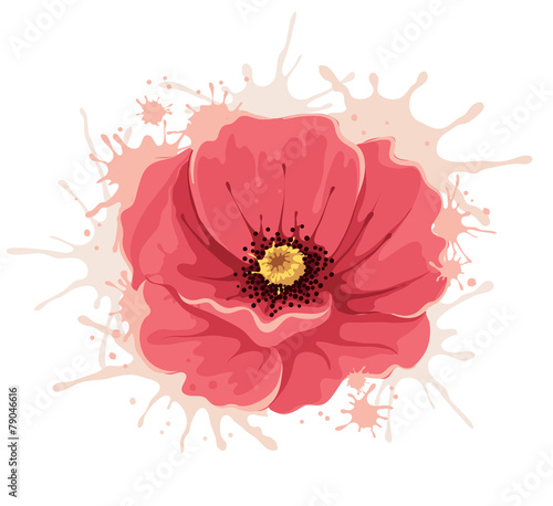 Fototapeta Naklejka Na Ścianę i Meble -  Abstract illustration -- poppy flower