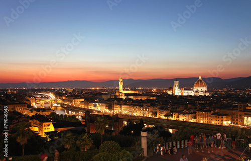 Scenic view of Florence after sunset from Piazzale Michelangelo © muharremz