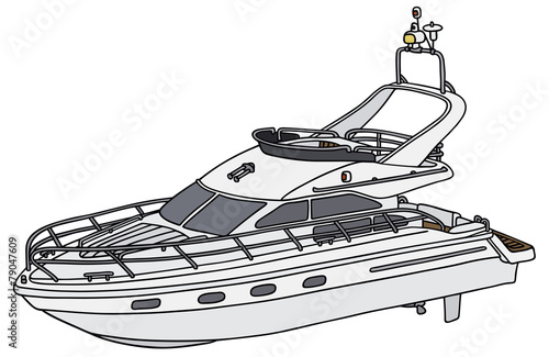 Hand drawing of the yacht