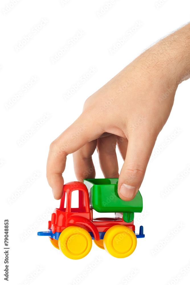 Toy car truck in hand Toy car truck in hand
