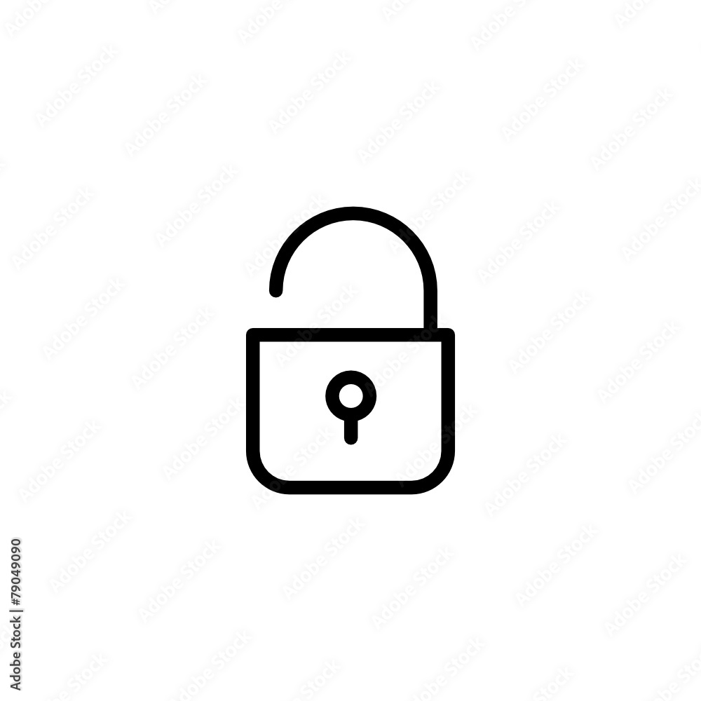 Unlock Trendy Thin Line Icon Unlock Trendy Thin Line Icon