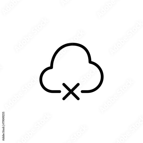 Disconnected Cloud Trendy Thin Line Icon