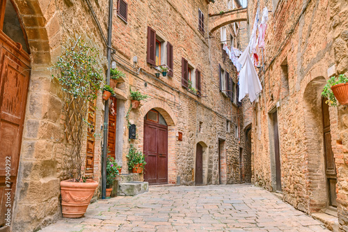 picturesque corner in Volterra, Tuscany, Italy © ermess