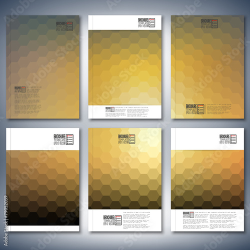 Geometric backgrounds, abstract hexagonal patterns. Brochure