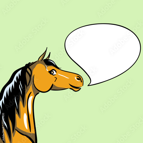 Funny horse witn buble. Vector