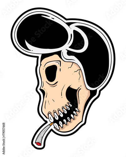 Retro skull smoking