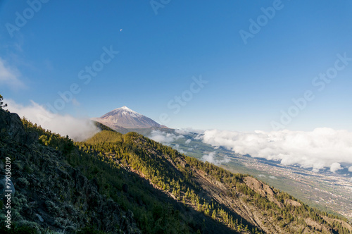 Fototapeta Naklejka Na Ścianę i Meble -  Arial cloudy view on volcano Teide. Tenerife
