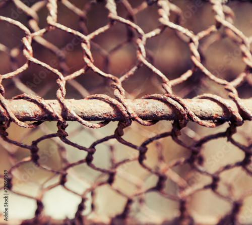 texture of rusty iron fence wire