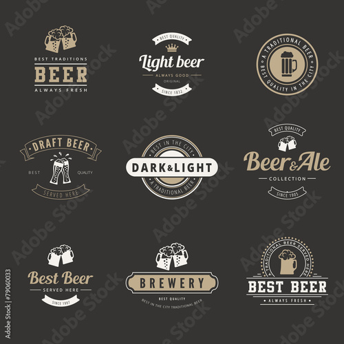 Hipster Logo Retro design vector typography lettering templates