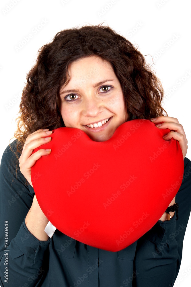 Lady with red heart Lady with red heart