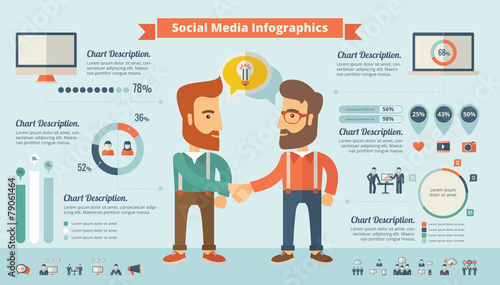 Social Media Infographic Elements.