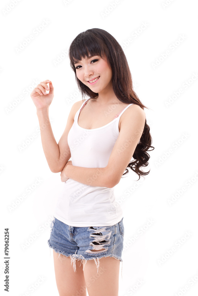 happy woman isolated