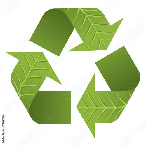Leaf Recycle Logo with leaf texture