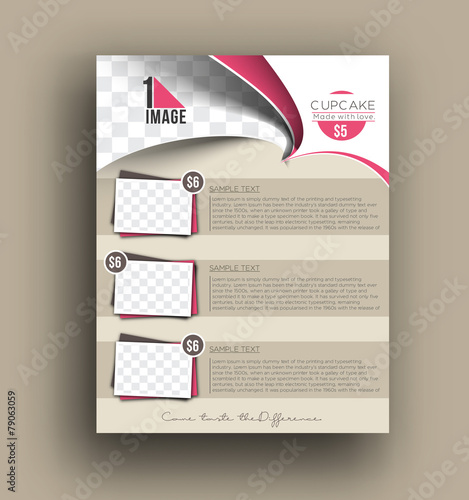 Cup Cake Shop Back Flyer Template