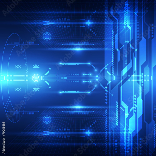 Abstract future technology system background, vector