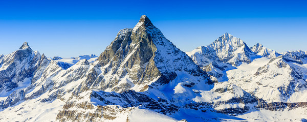 Poster Bergen Matterhorn panorama in Zwitserse Alpen  © Gorilla