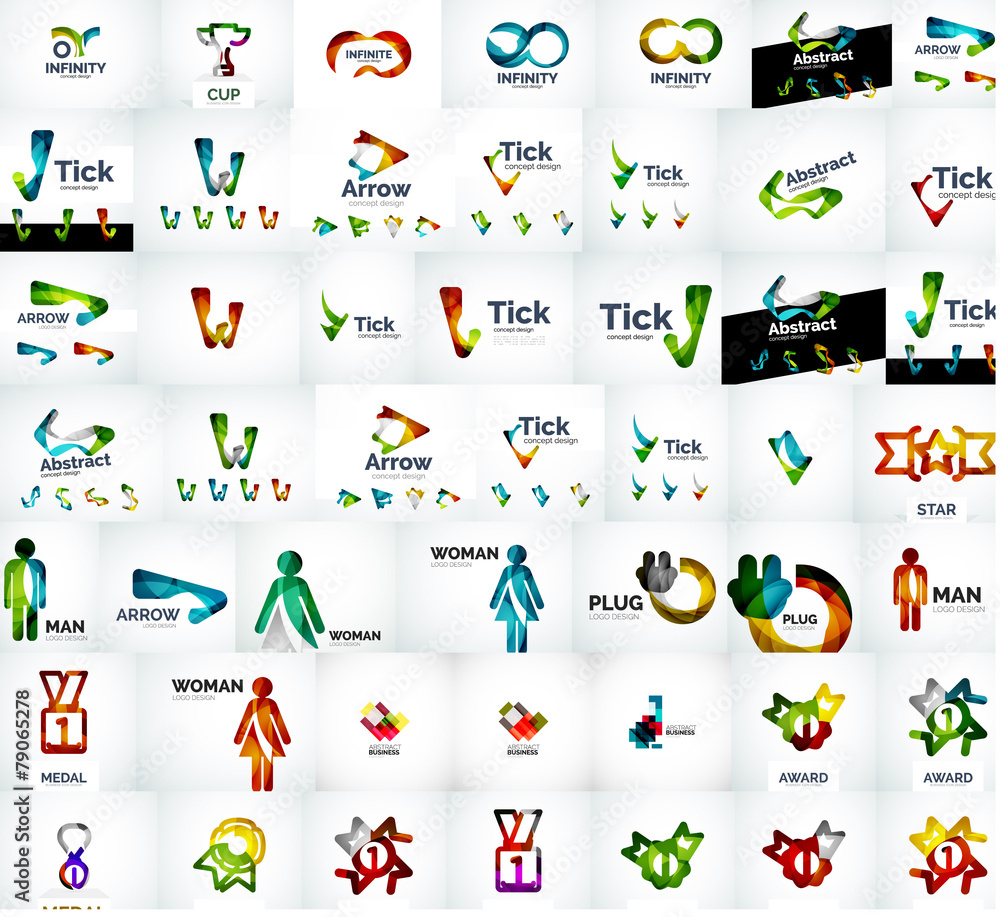 Vector universal mega set of company logos Vector universal mega set of company logos