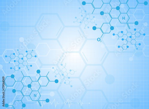 Abstract background medical substance and molecules.
