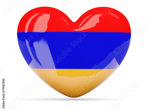 Heart shaped icon with flag of armenia