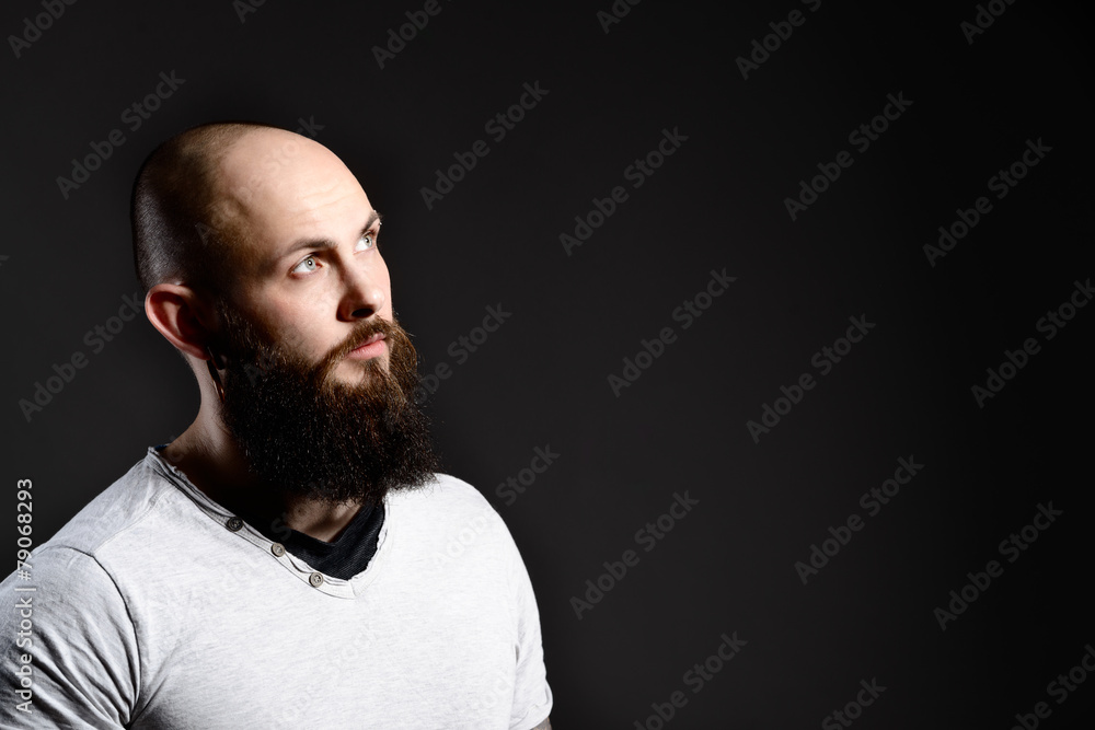 Portrait of handsome bearded man