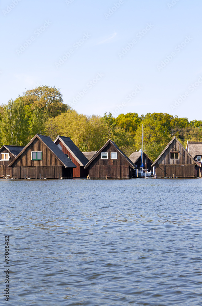 Boathouses on the Mueritz Lake