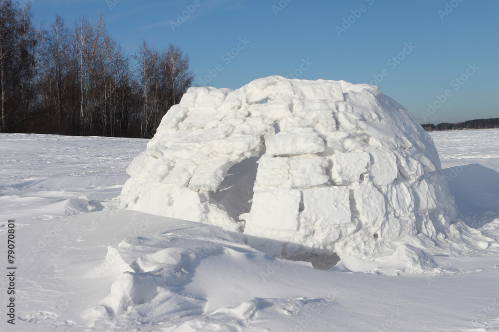 Snow construction of igloo Snow construction of igloo