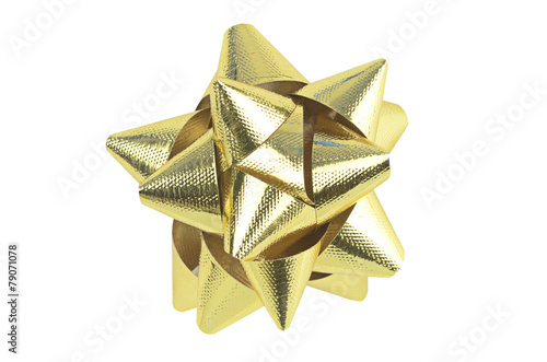 gold bow on a Isolated background