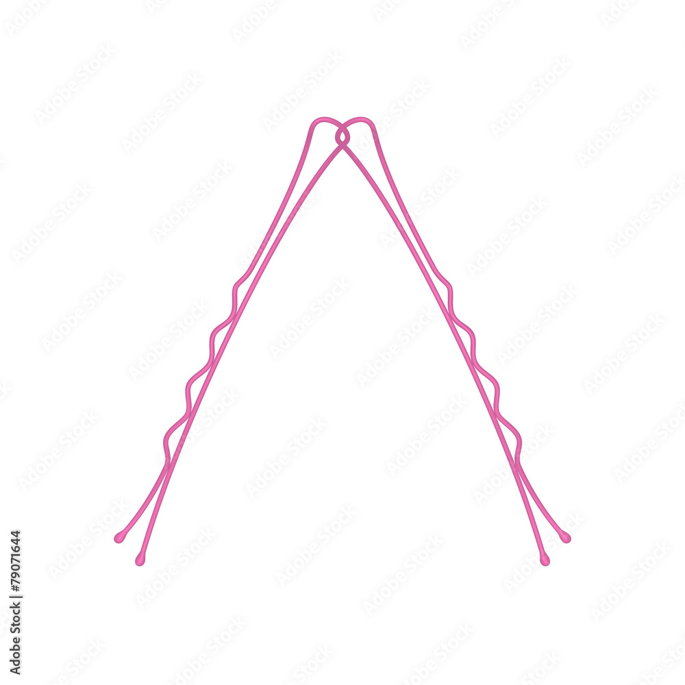 Two connected hair clips in pink design Two connected hair clips in pink design