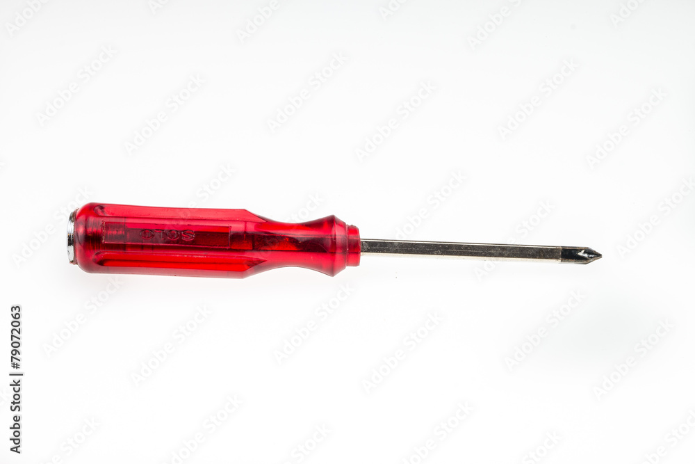 red screwdriver white isolated red screwdriver white isolated