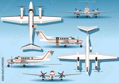 Orthogonal Views of a Landed Airplane