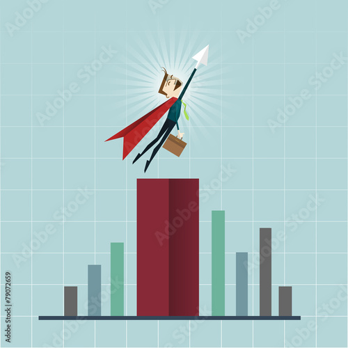 Cartoon businessman Superhero