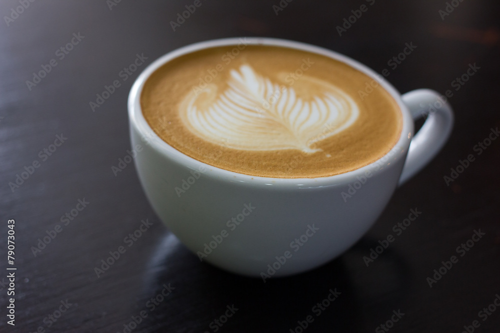 Cup of hot latte art coffee. Cup of hot latte art coffee.