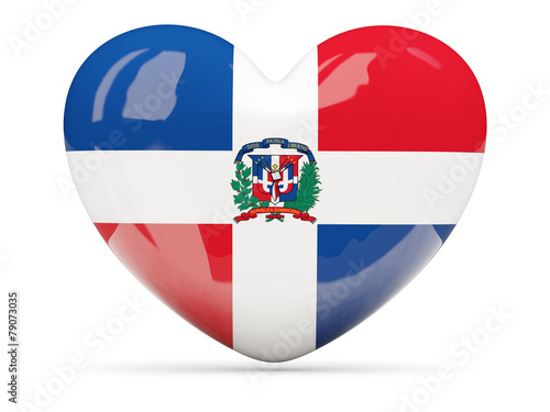 Heart shaped icon with flag of dominican republic
