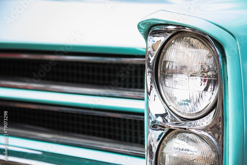 Fotografie Old vintage car front lights or headlights